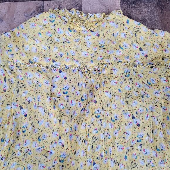 Zadig & Voltaire Rebbie Goa Mini Dress Yellow Ditsy Floral No Size Tag Small - Picture 7 of 15